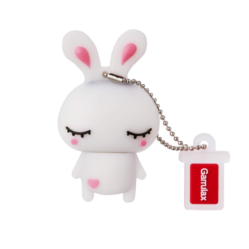 GARRULAX USB Flash Drive, 8GB / 16GB / 32GB USB 2.0 Silicone Cute Animal USB Memory Stick Date Storage Pendrive Thumb Drives (16GB, White Rabbit) - Image 1